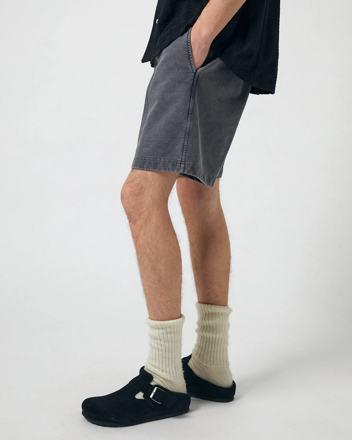 French Terry Garment Dyed Shorts - Washed Black sold by Corridor product image thumbnail 5