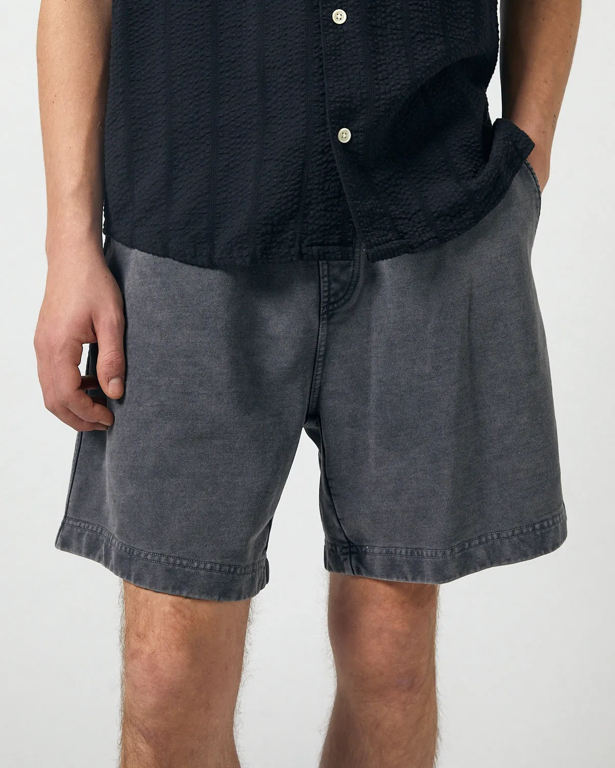 French Terry Garment Dyed Shorts - Washed Black sold by Corridor product image thumbnail 3