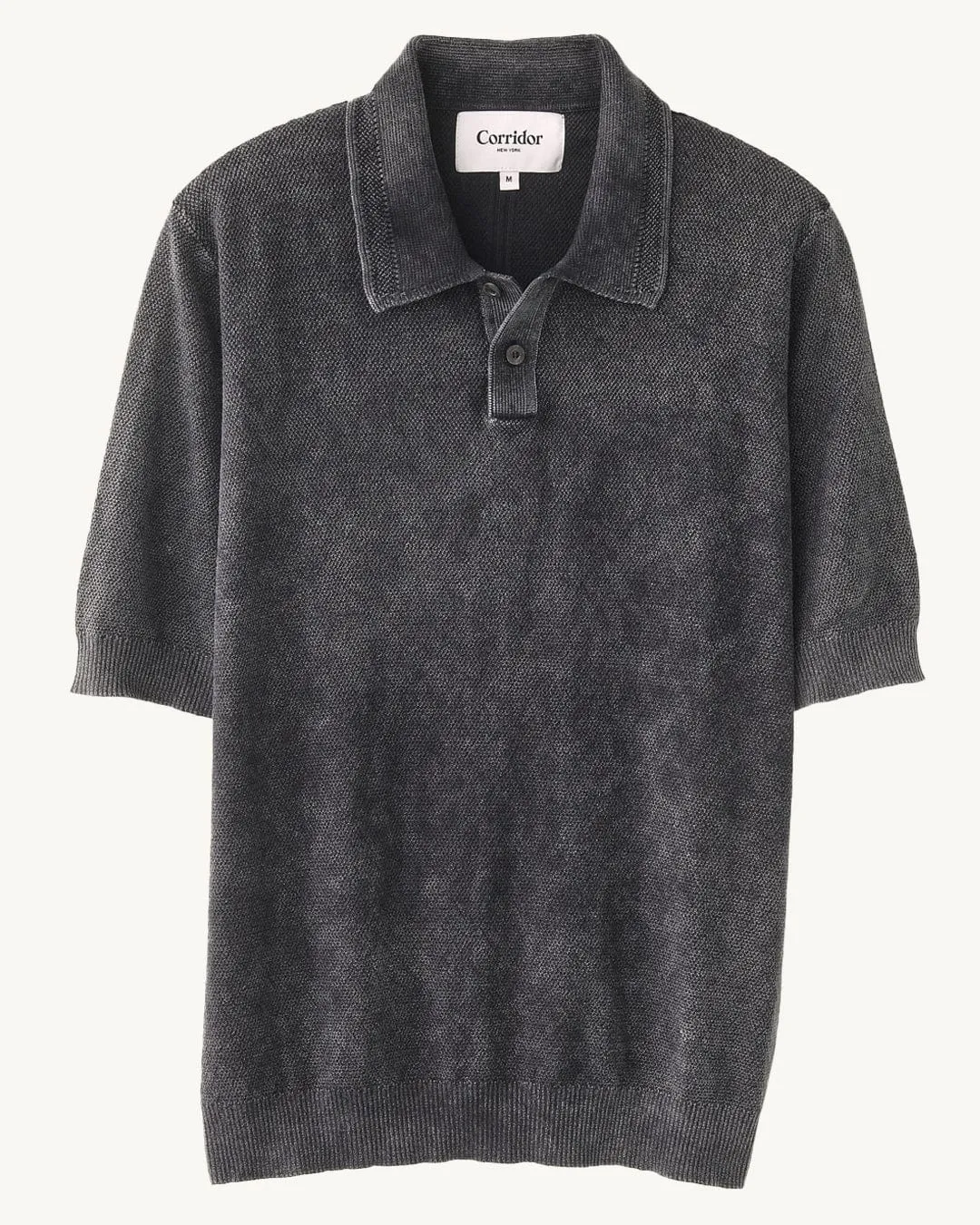 Rice Stitch Polo - Black sold by Corridor