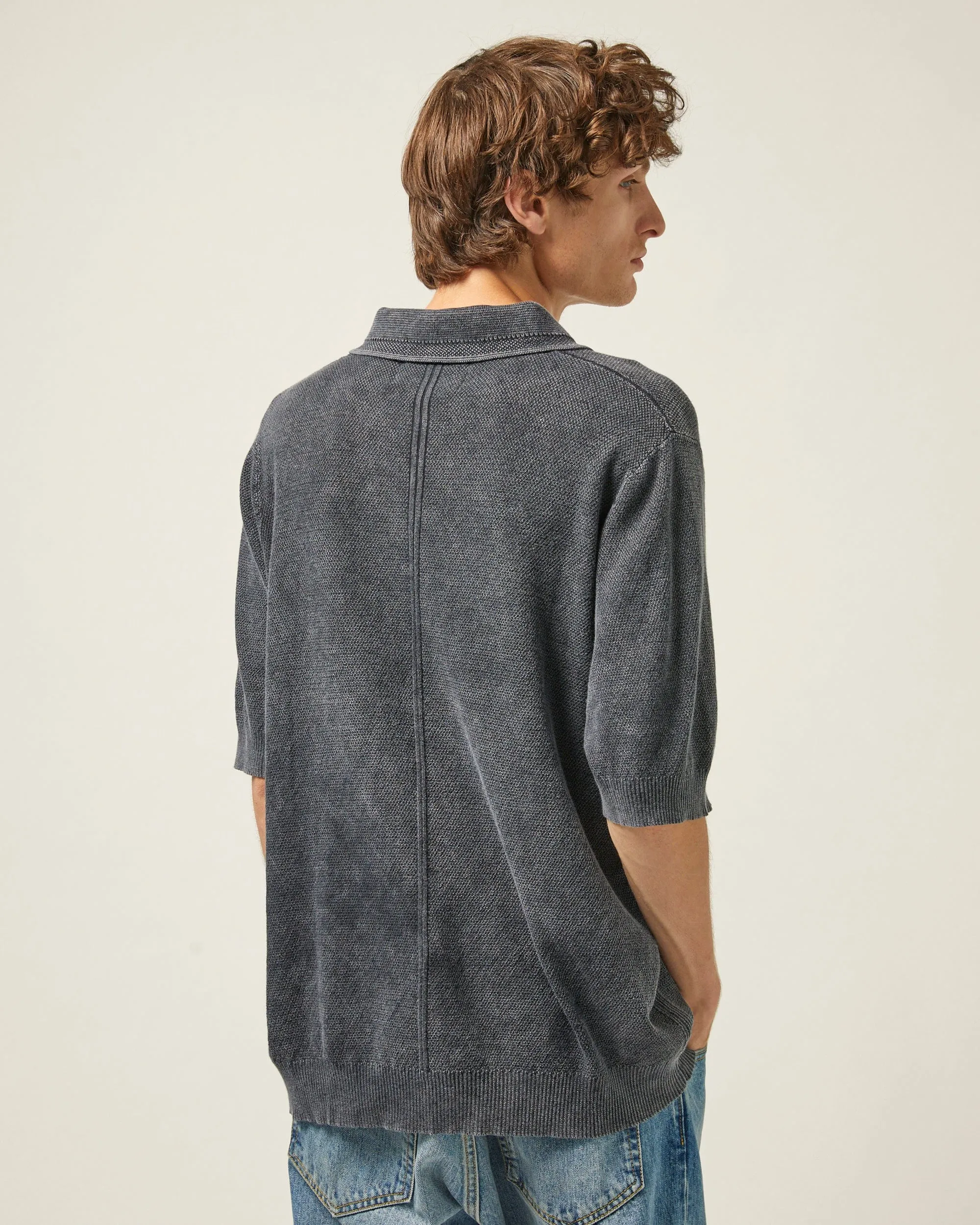 Rice Stitch Polo - Black sold by Corridor product image thumbnail 4