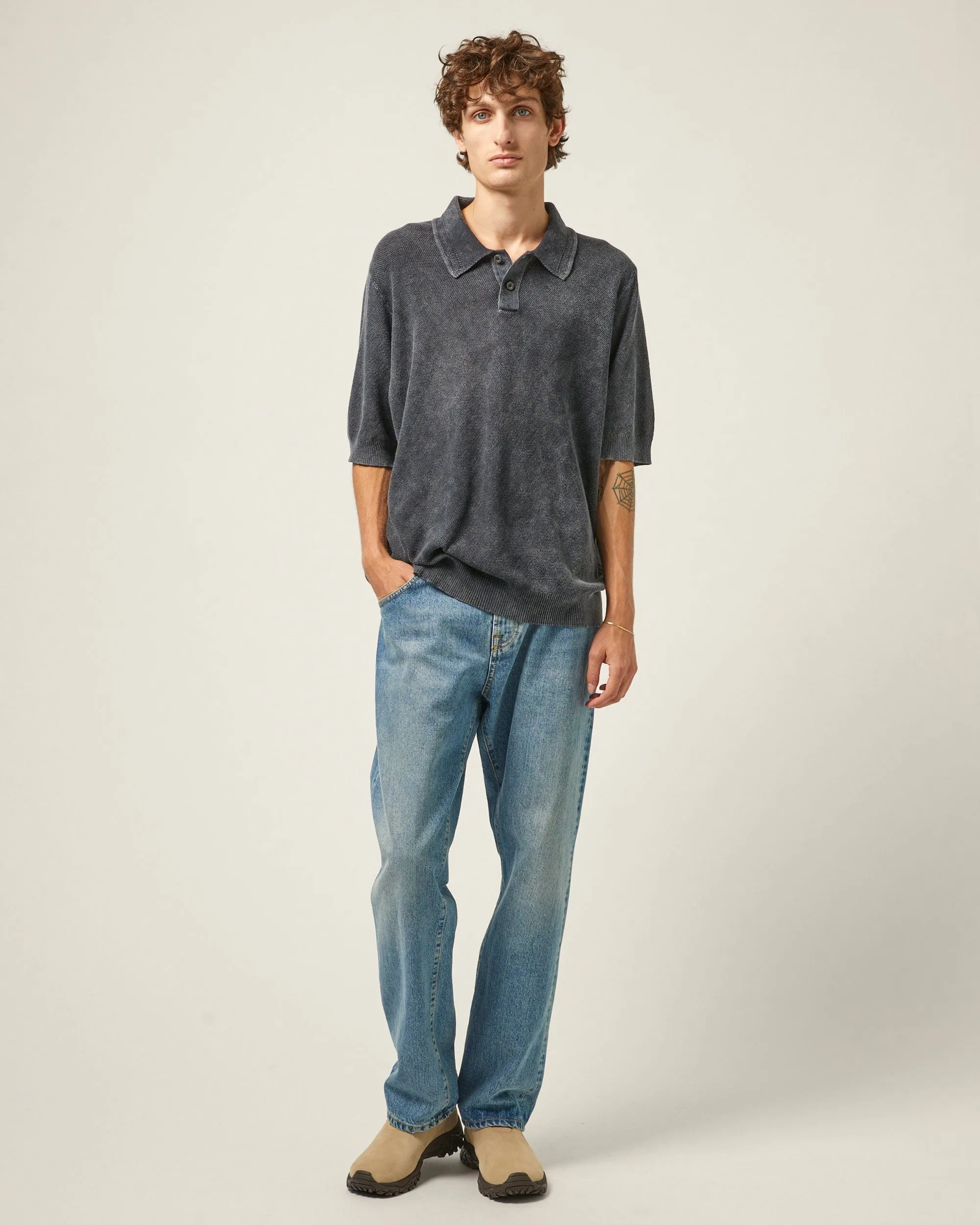 Rice Stitch Polo - Black sold by Corridor product image thumbnail 2