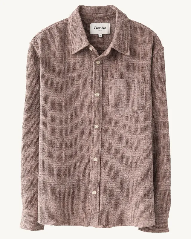 Pigment Dyed Waffle LS - Purple sold by Corridor
