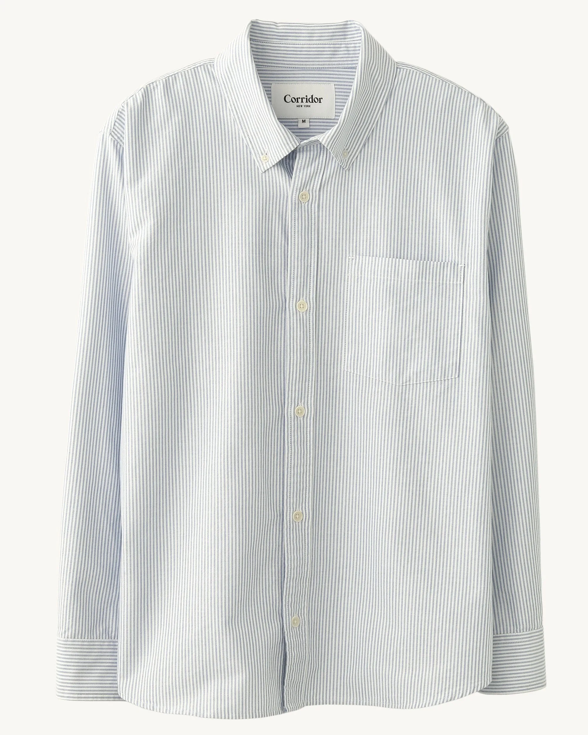 Stripe Oxford LS - Blue sold by Corridor