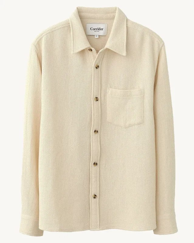 Pigment Dyed Waffle LS - Natural sold by Corridor