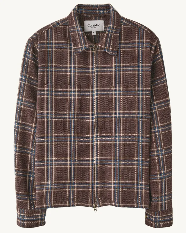 Venice Plaid Zip Shirt sold by Corridor