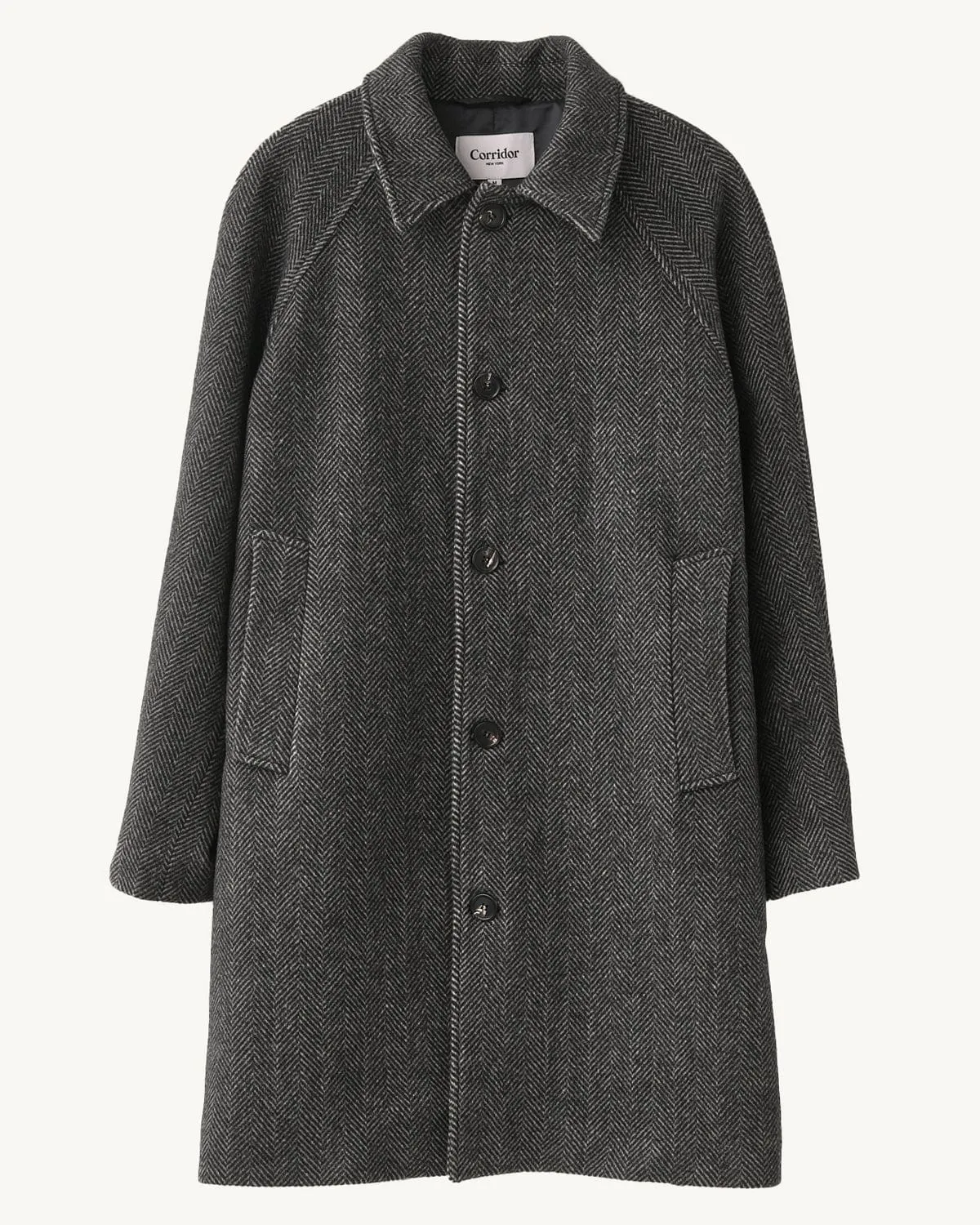 Herringbone Raglan - Charcoal sold by Corridor