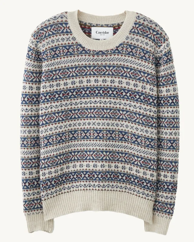 Fair Isle Crewneck - Natural sold by Corridor