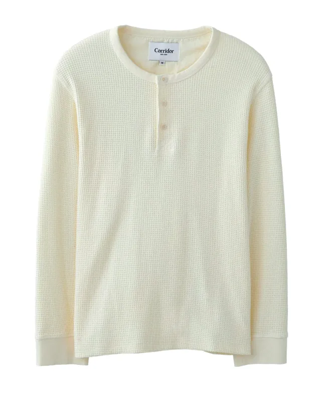 Waffle Henley - Natural sold by Corridor