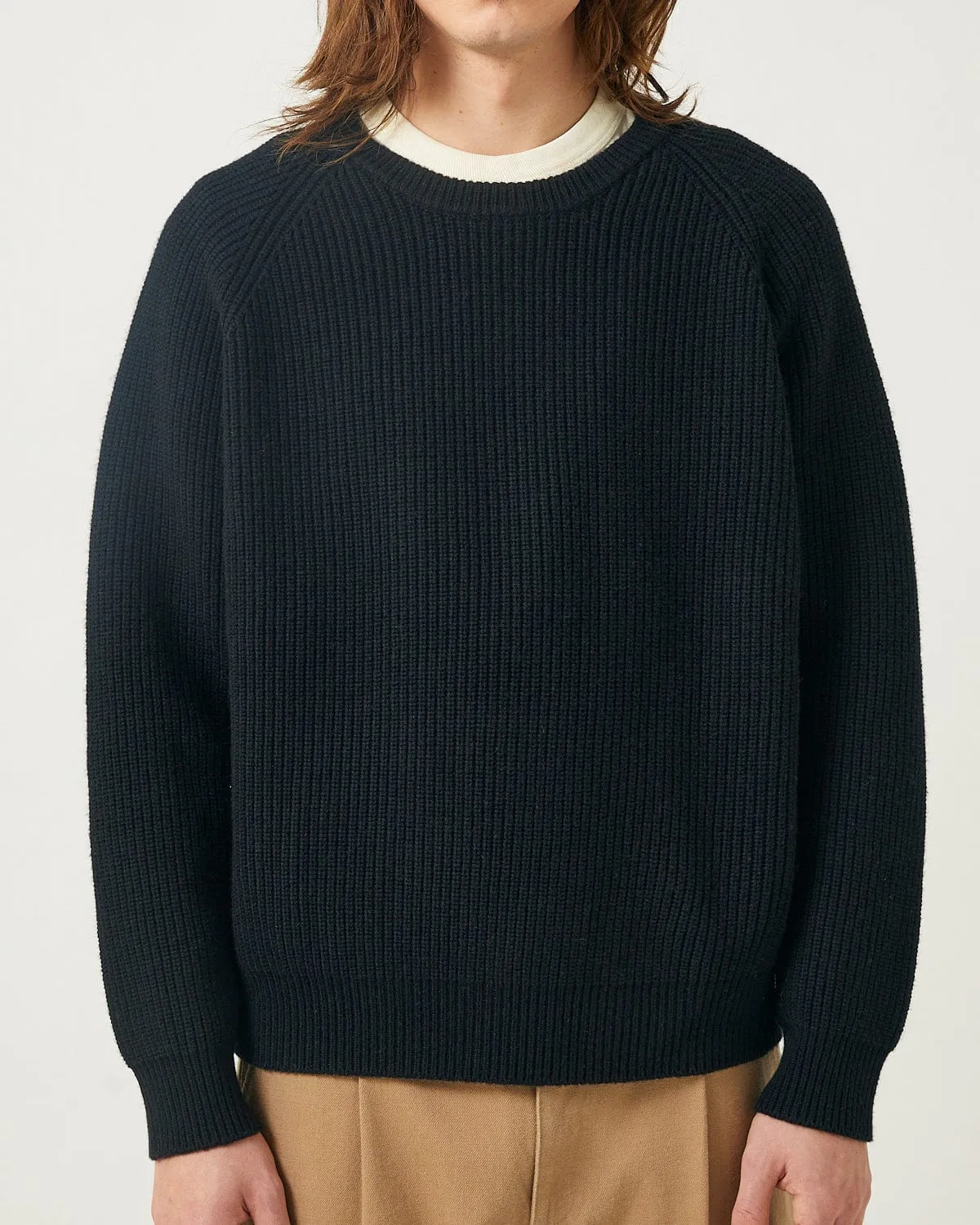 Wool Cashmere Ribbed Crewneck - Black sold by Corridor product image thumbnail 2