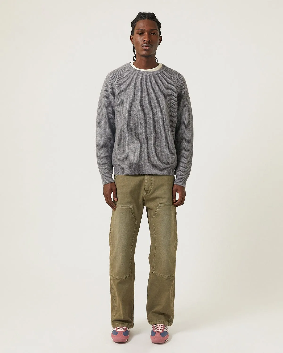 Wool Cashmere Ribbed Crewneck - Grey sold by Corridor product image thumbnail 2