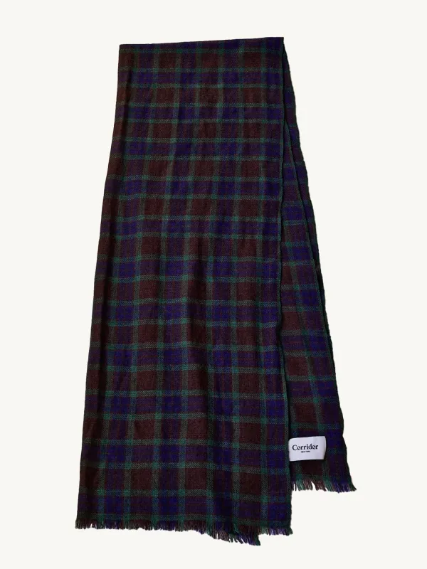 Plaid Cashmere Scarf made by Corridor