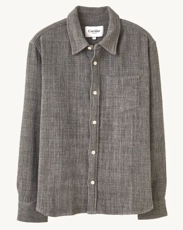 Pigment Dyed Waffle LS - Grey made by Corridor