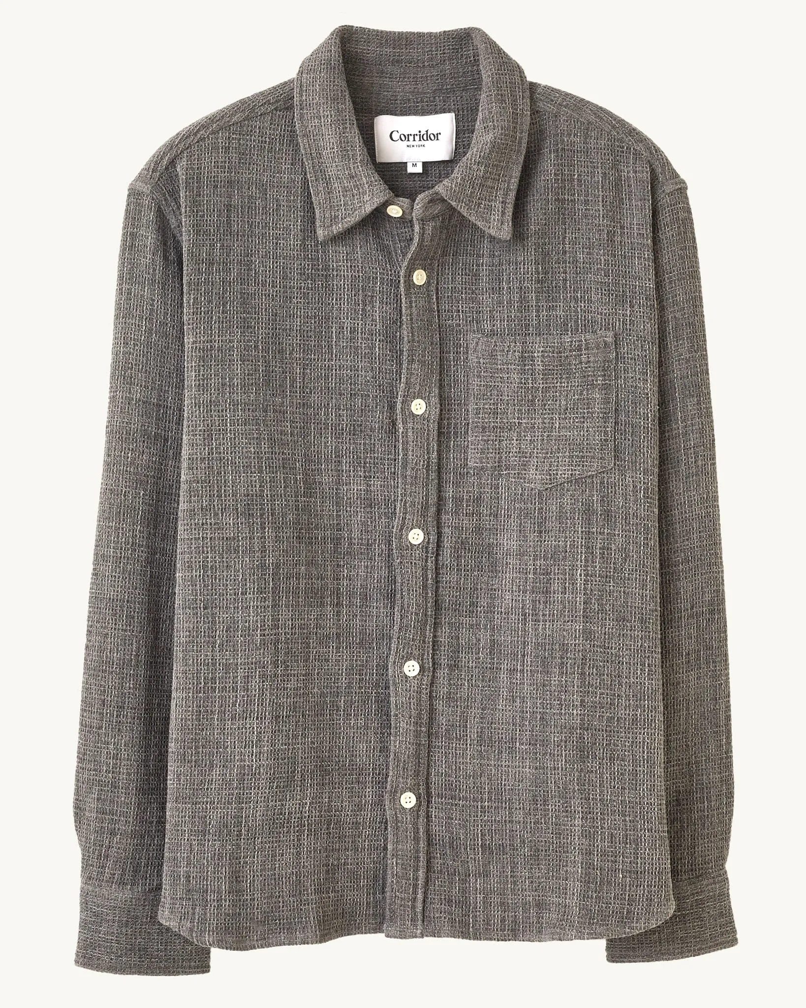 Pigment Dyed Waffle LS - Grey sold by Corridor