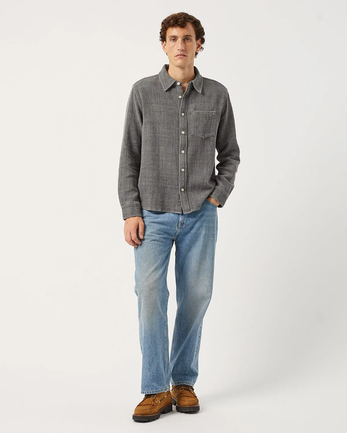 Pigment Dyed Waffle LS - Grey sold by Corridor product image thumbnail 2