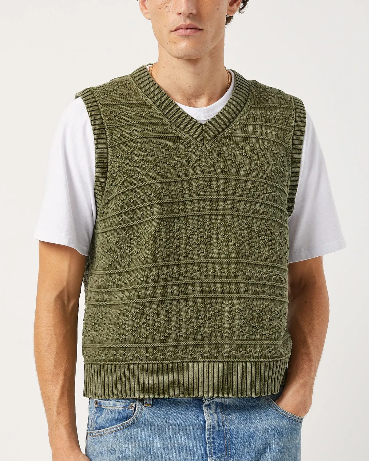 Jacquard Vest - Army sold by Corridor product image thumbnail 2