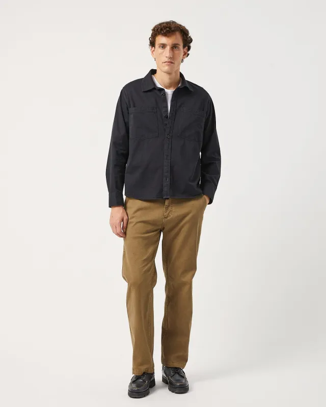 Garment Dye Twill LS - Black sold by Corridor