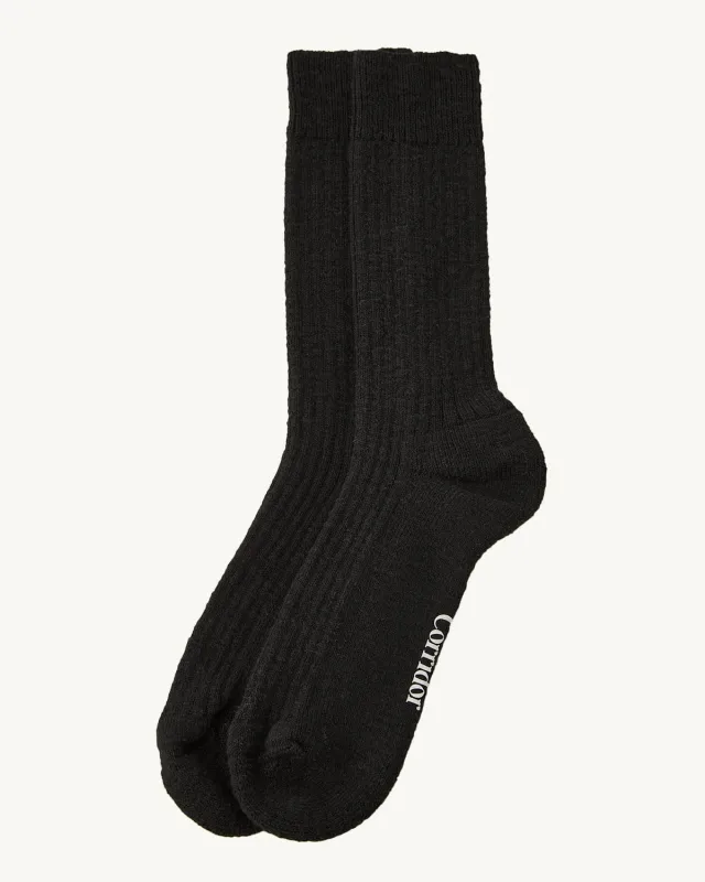 Slub Sock - Black sold by Corridor