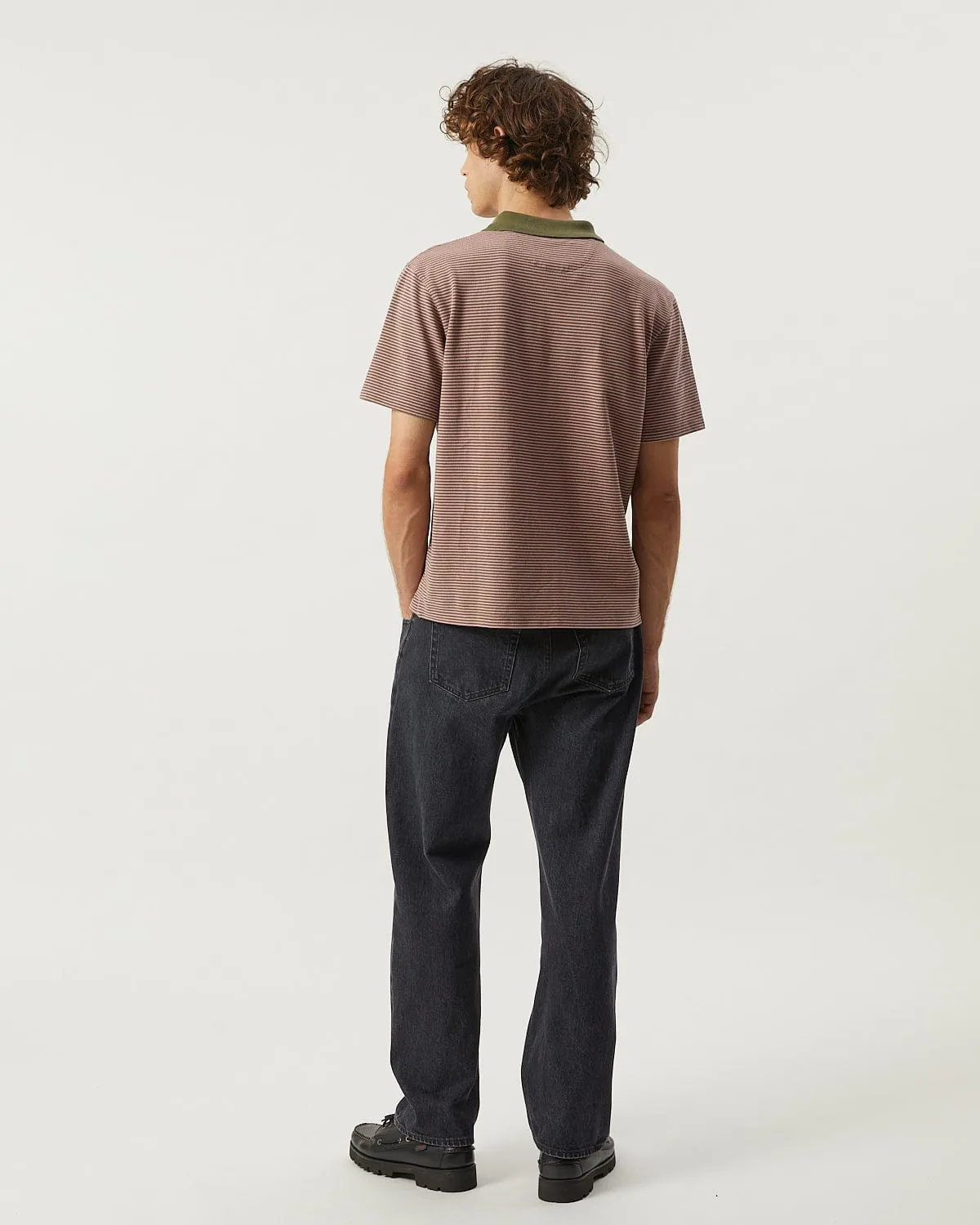 Stripe Pique Polo - Pink sold by Corridor product image thumbnail 3
