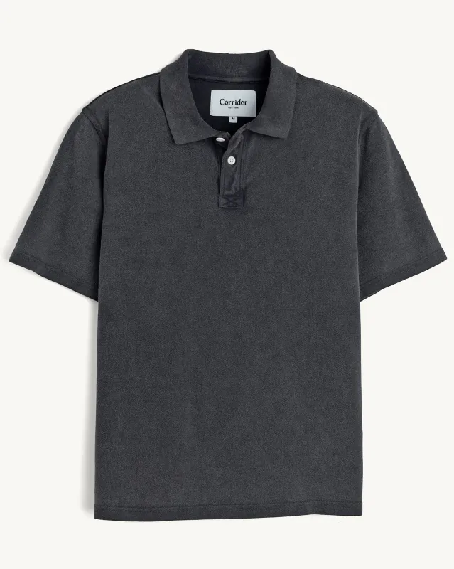 Pique Polo - Black sold by Corridor