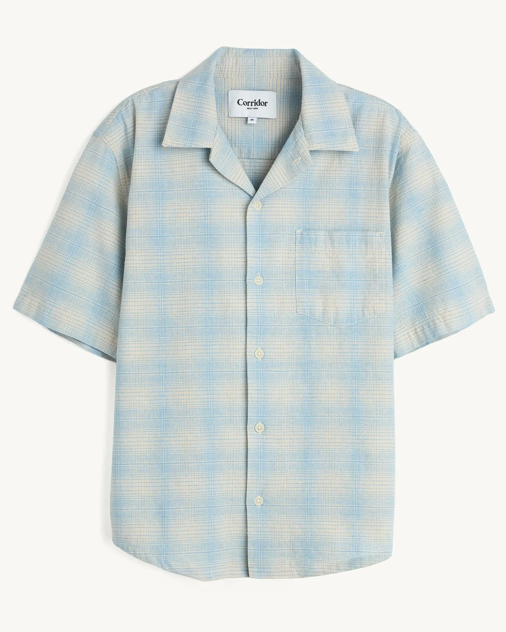 Linen Plaid SS - Light Blue sold by Corridor
