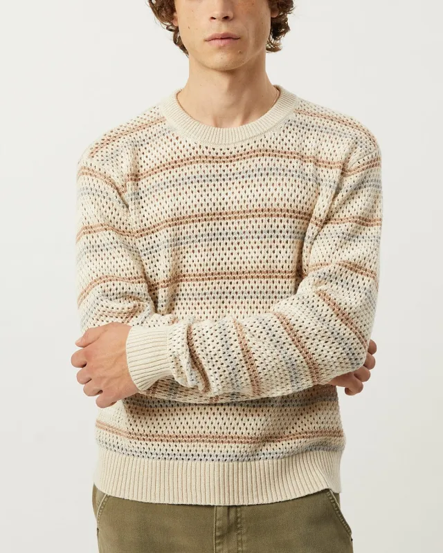 Linen Stripe Pointelle Crewneck made by Corridor