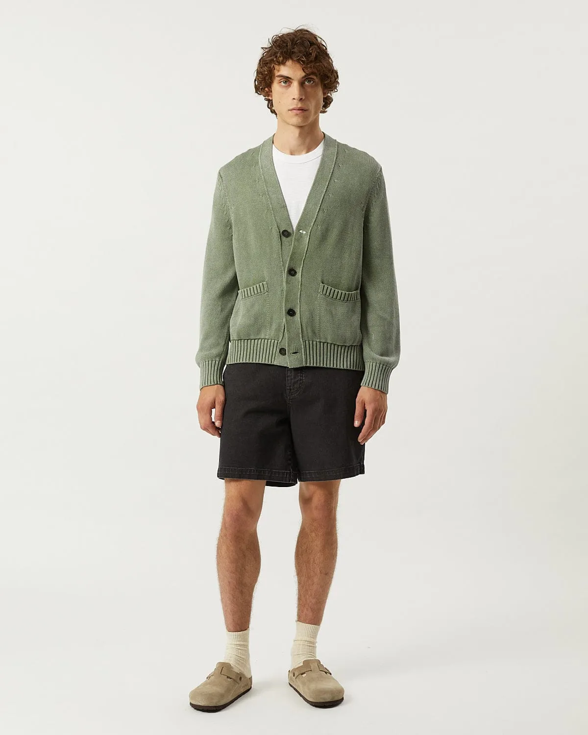 Acid Wash Cardigan - Sage sold by Corridor