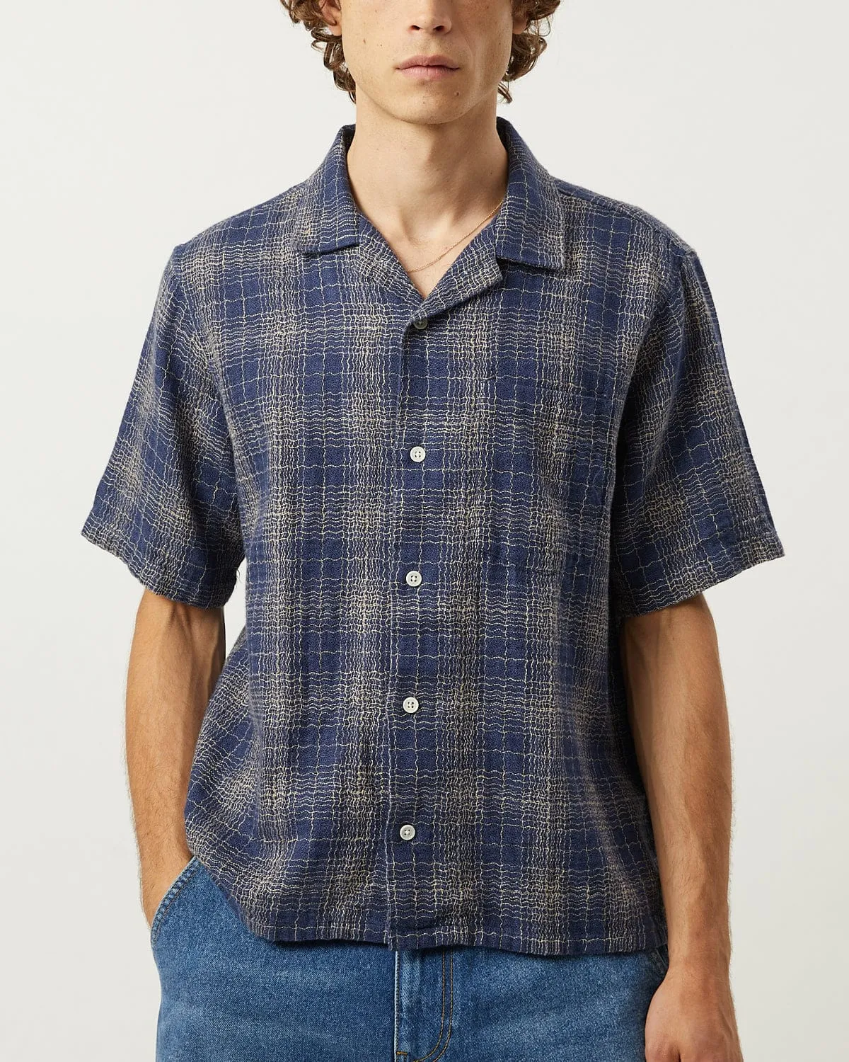 Wavy Linen SS - Navy sold by Corridor product image thumbnail 2