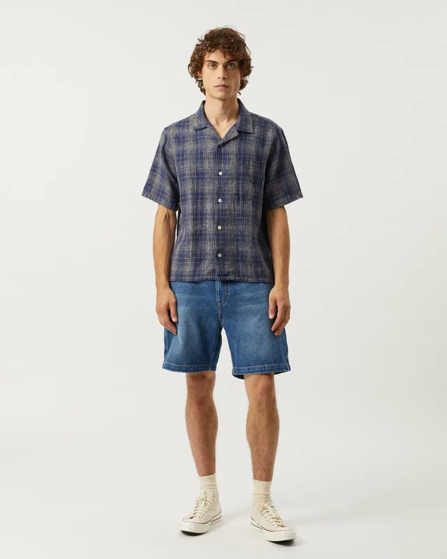 Wavy Linen SS - Navy sold by Corridor