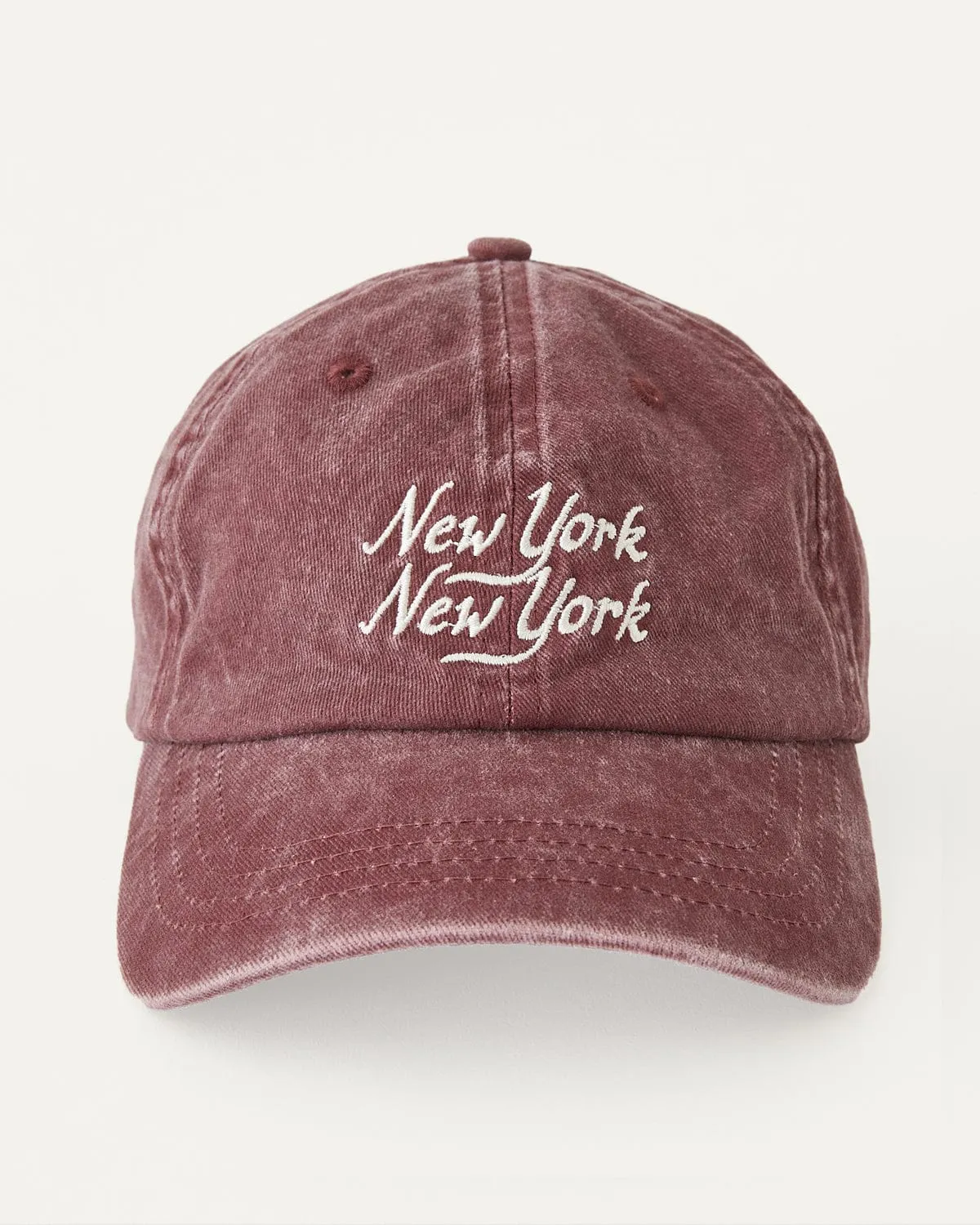 NY NY Script Cap - Burgundy sold by Corridor