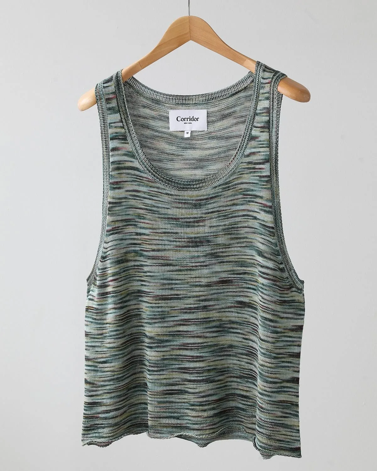 Pima Spacedye Tank - Green sold by Corridor