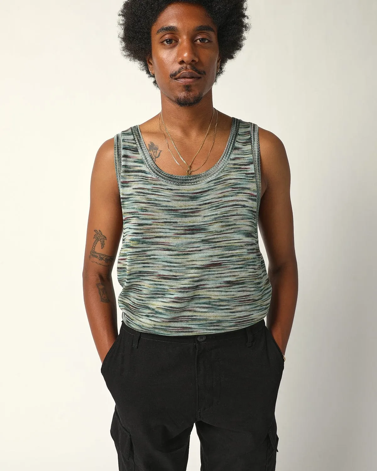 Pima Spacedye Tank - Green sold by Corridor product image thumbnail 2