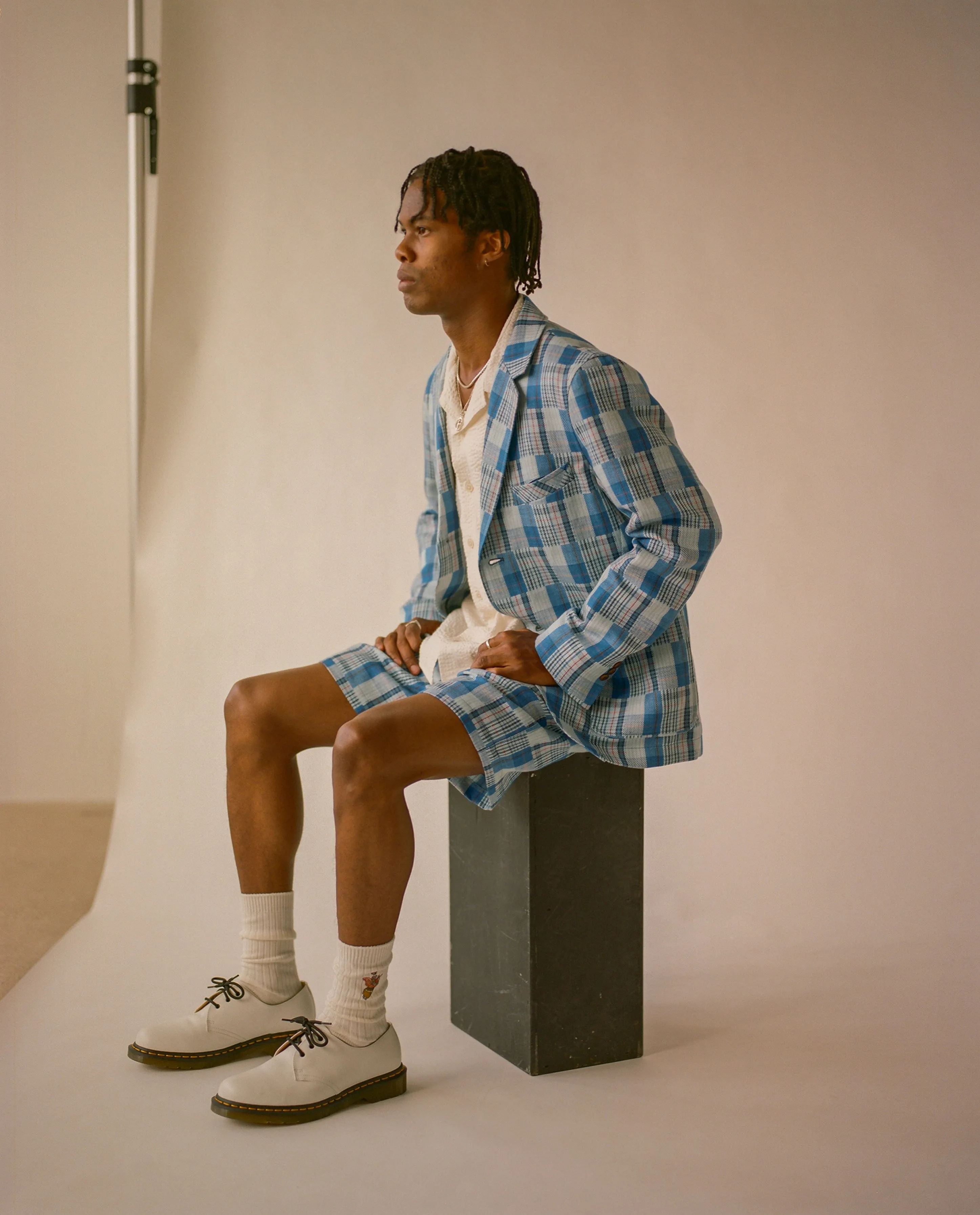 Linen Patchwork 2 Button Blazer sold by Corridor product image thumbnail 5