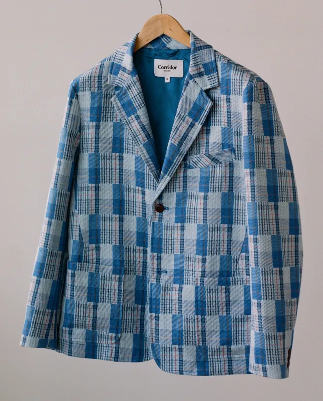 Linen Patchwork 2 Button Blazer made by Corridor