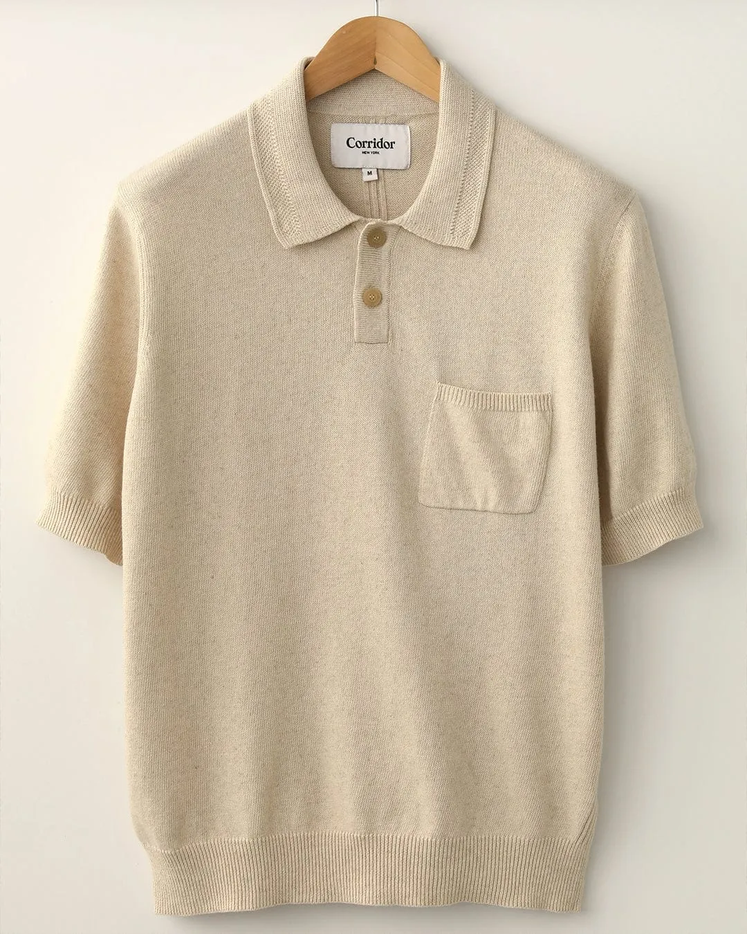 Knit Slouchy Polo - Natural sold by Corridor