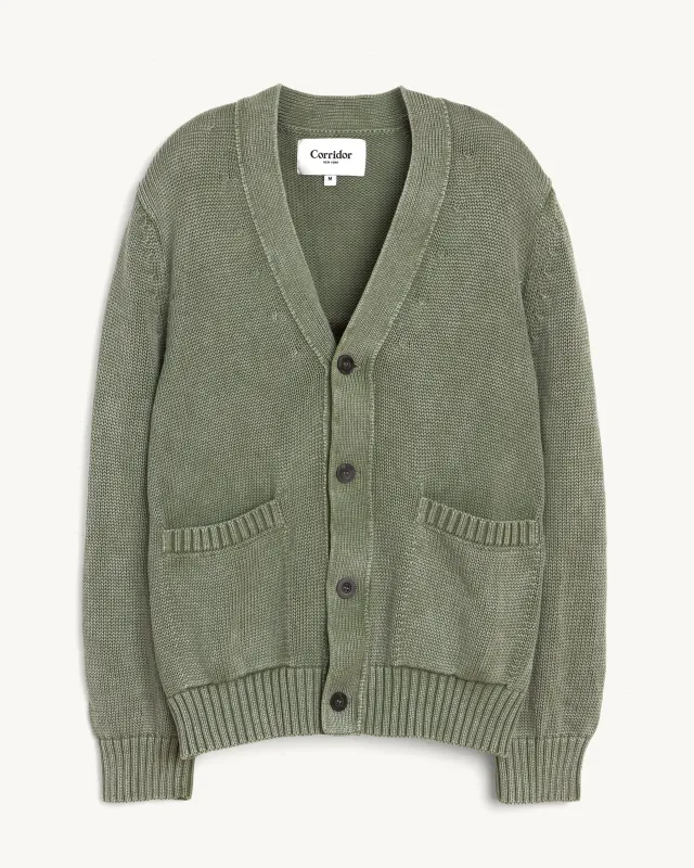 Acid Wash Cardigan - Seafoam made by Corridor