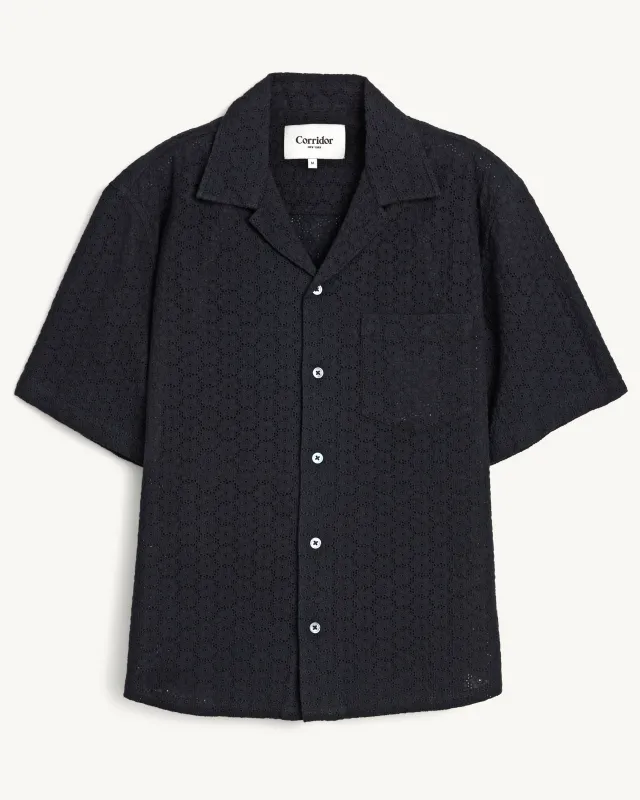 Floral Eyelet SS - Black sold by Corridor