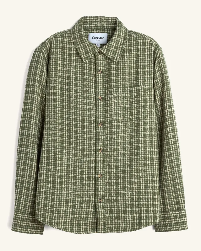 Reverse Tweed LS - Green sold by Corridor