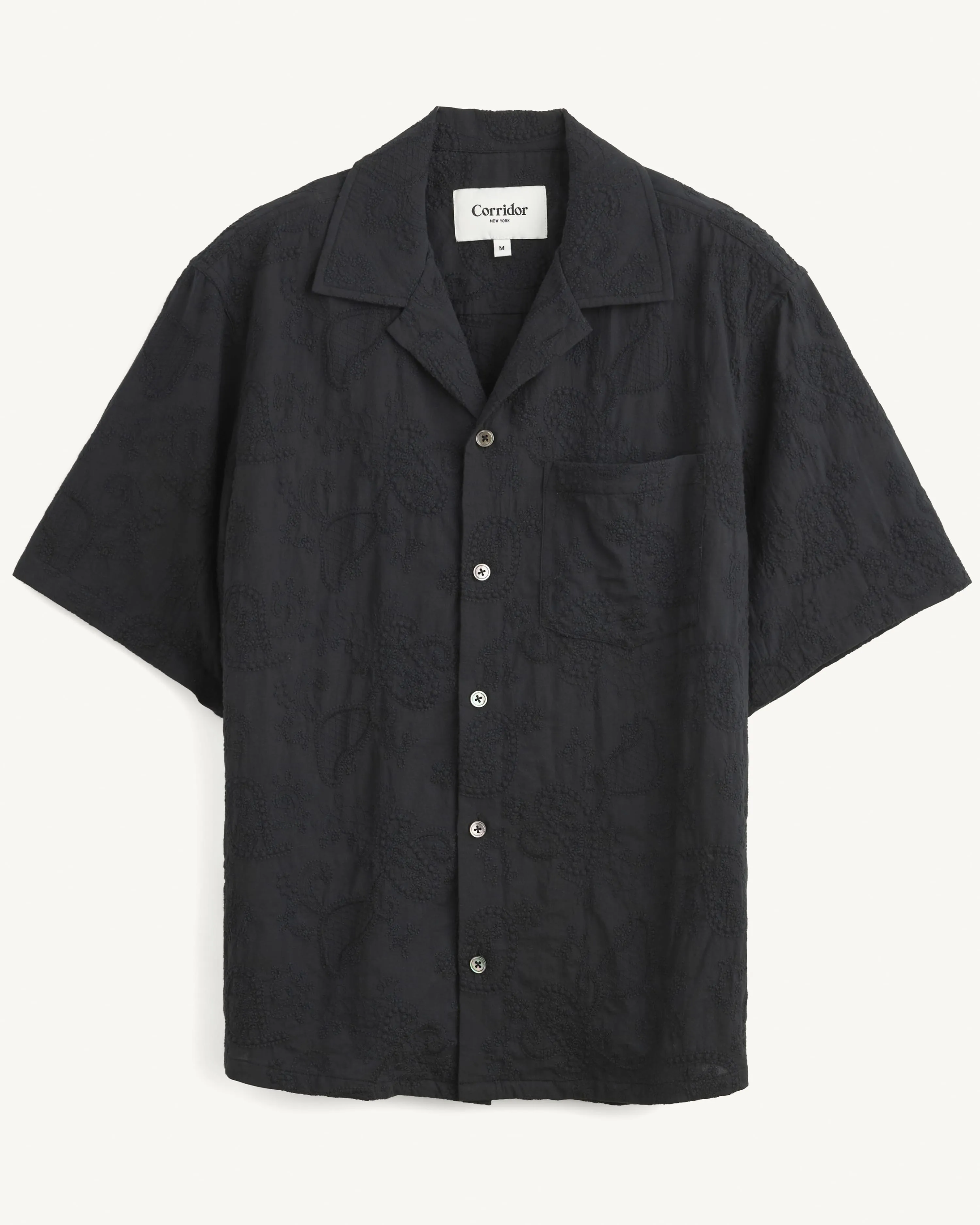 Paisley Embroidery SS - Black sold by Corridor