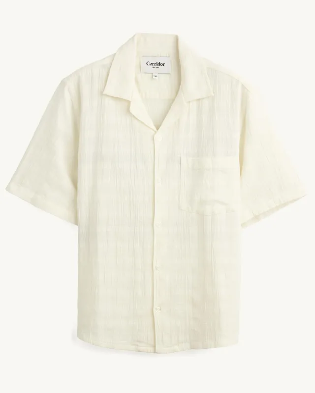 Washed Dobby SS - White made by Corridor