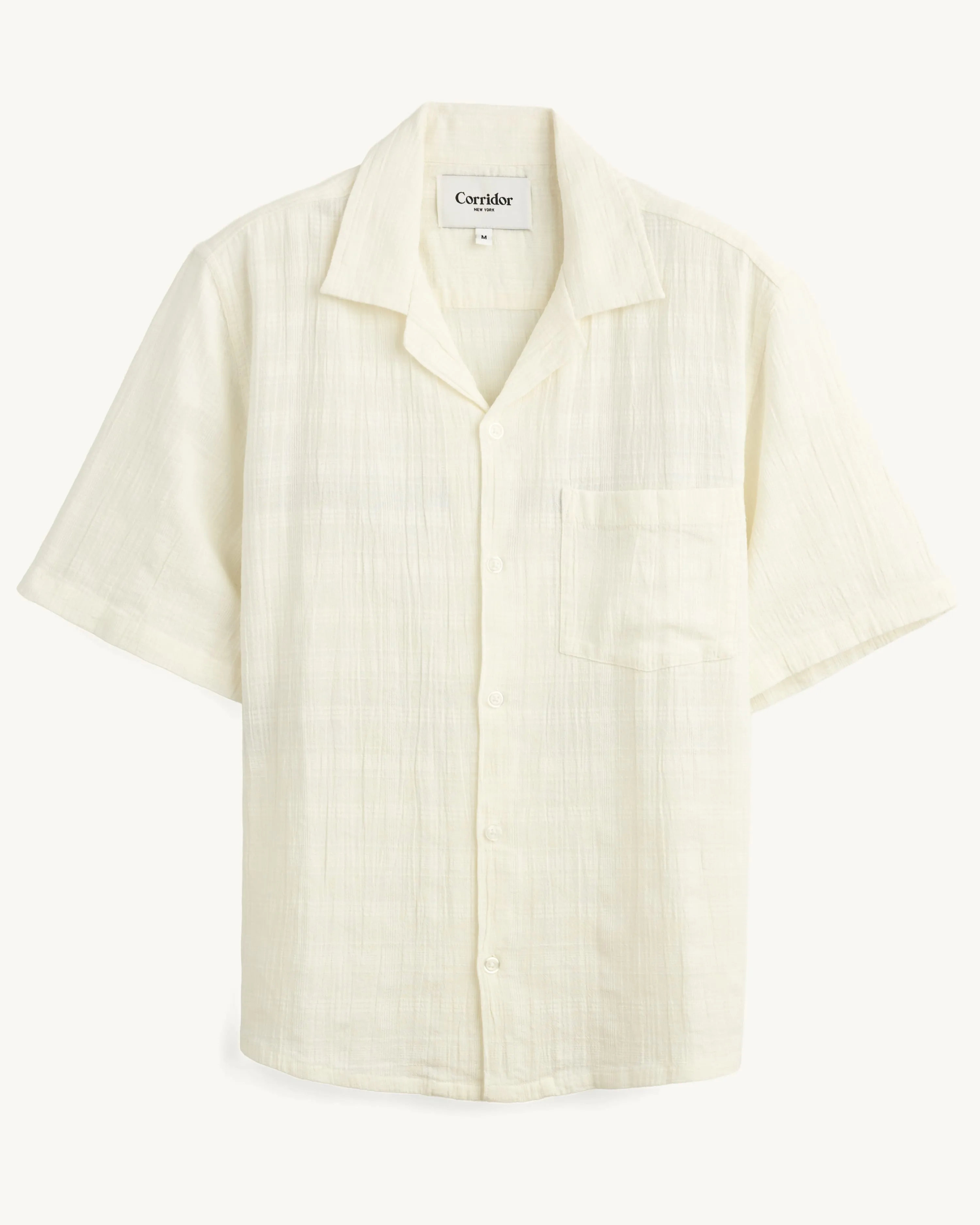 Washed Dobby SS - White sold by Corridor