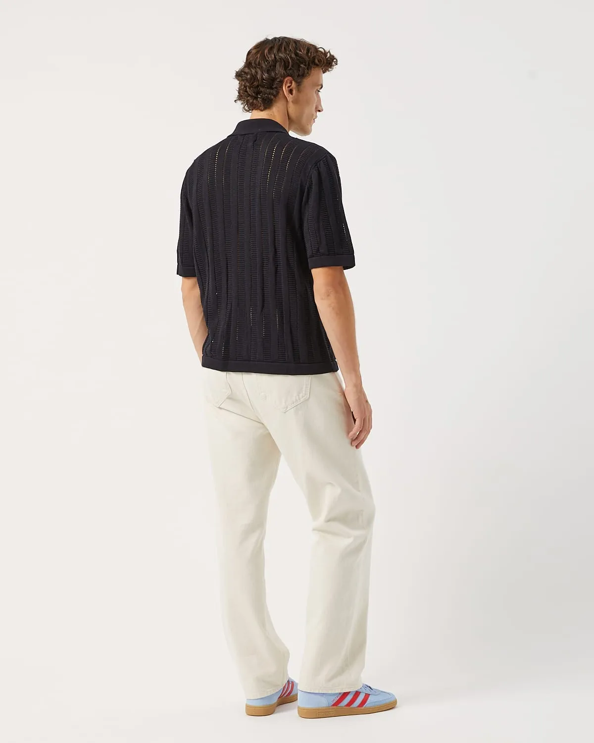 Pointelle Stripe Buttondown - Black sold by Corridor product image thumbnail 4