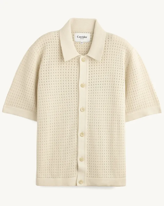 Pointelle Knit Shirt - Natural made by Corridor