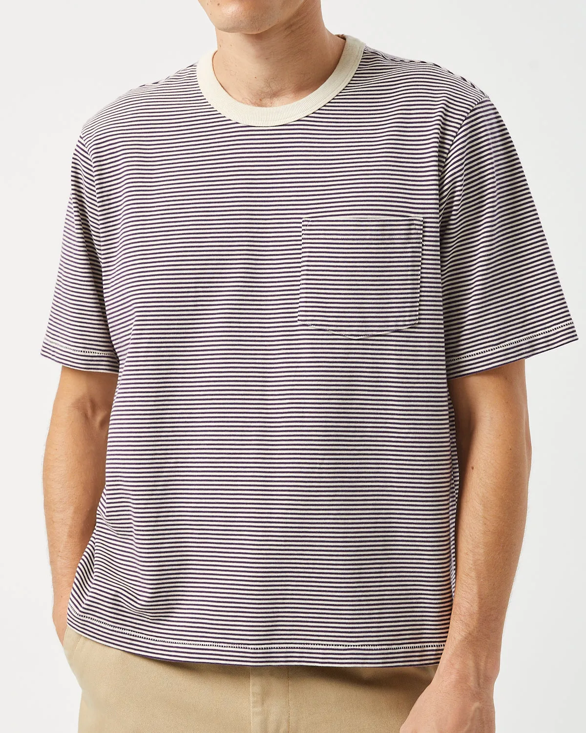 Stripe Tee - Plum sold by Corridor product image thumbnail 3