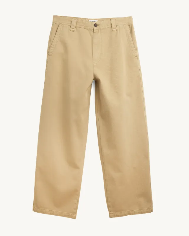 Wide Twill Pant - Tan made by Corridor