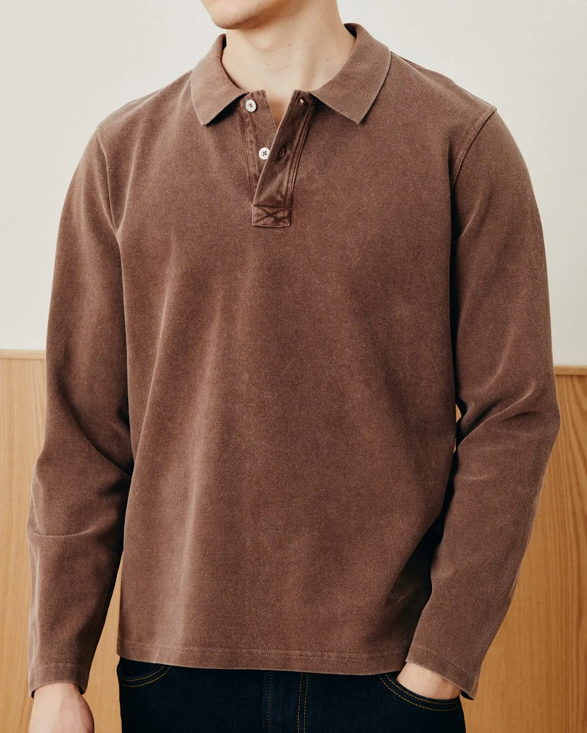 LS Pique Polo - Brown sold by Corridor product image thumbnail 3