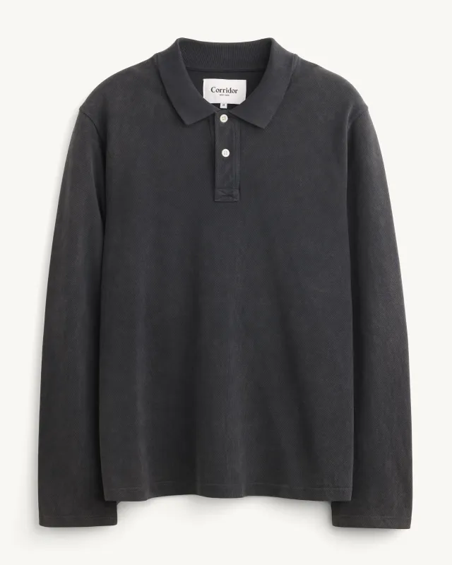 LS Pique Polo - Black made by Corridor