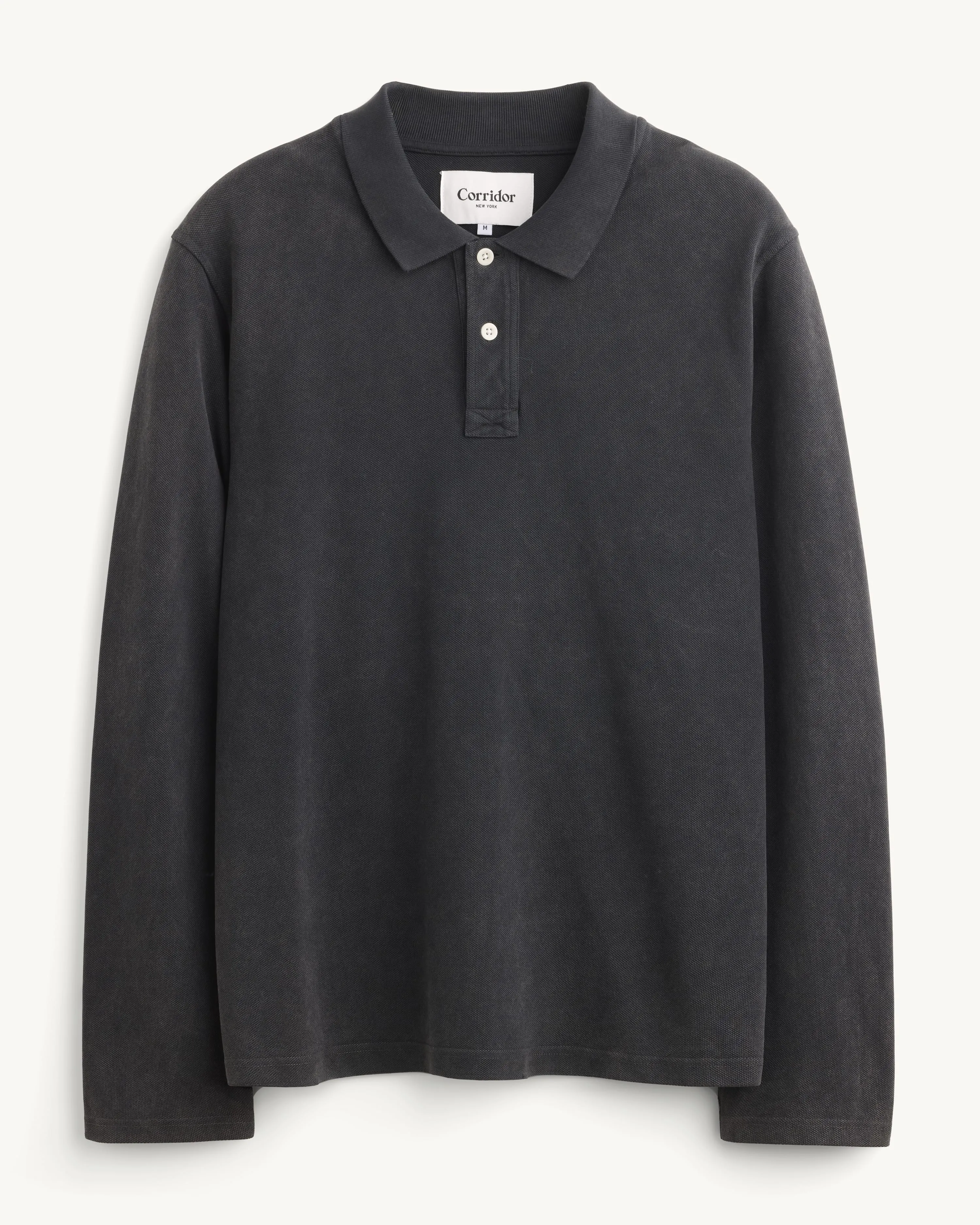 LS Pique Polo - Black sold by Corridor
