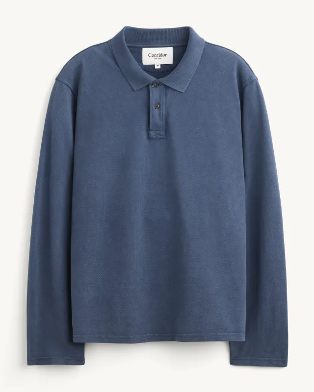 LS Pique Polo - Navy made by Corridor