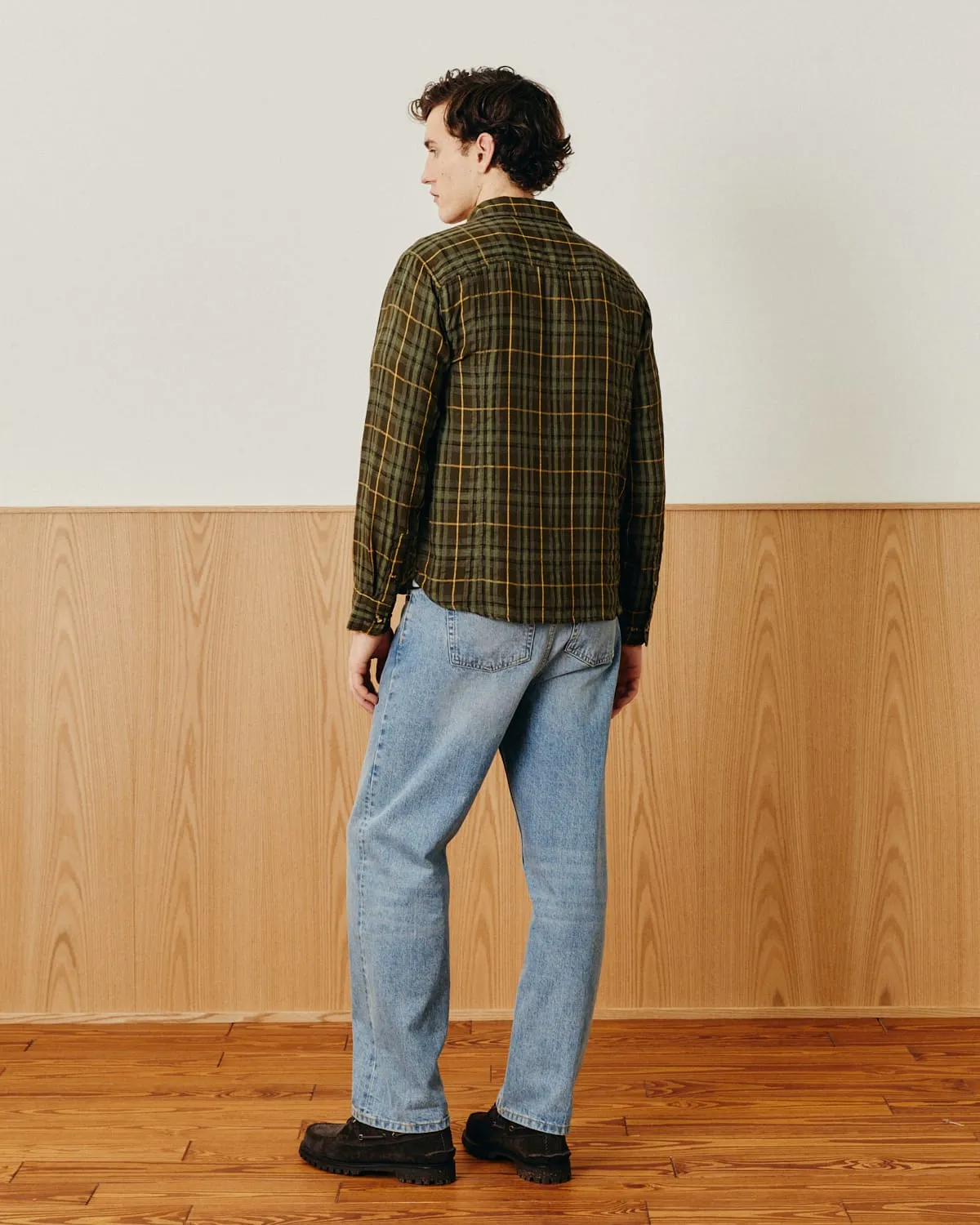 Crinkle Plaid LS - Olive sold by Corridor product image thumbnail 5