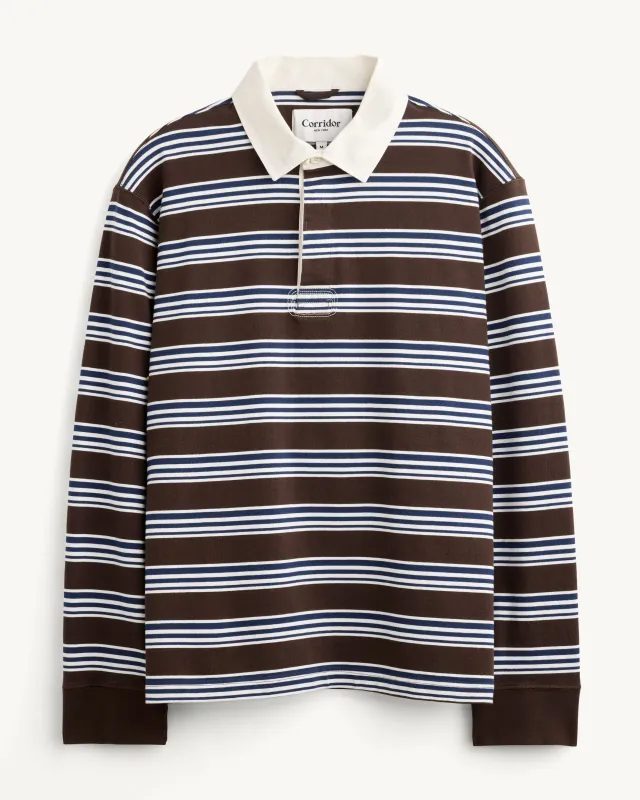 Mini Stripe Rugby LS - Brown made by Corridor